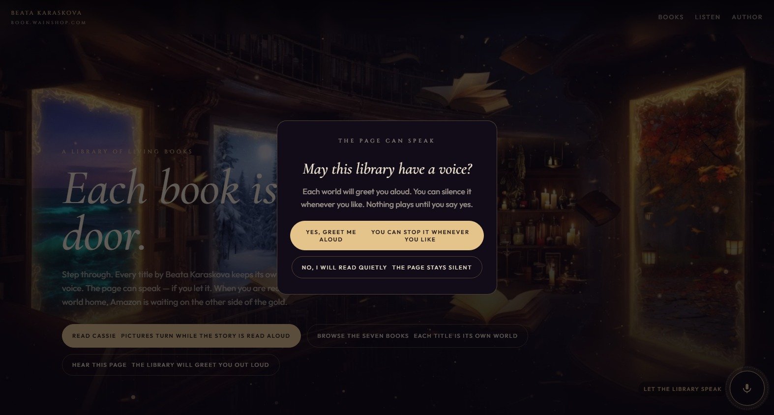 Wain Book website screenshot